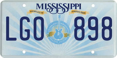 MS license plate LGO898
