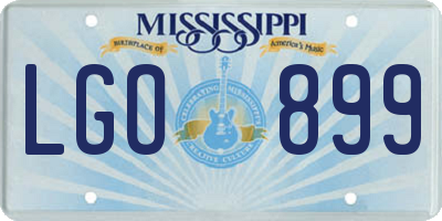 MS license plate LGO899