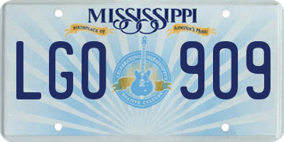 MS license plate LGO909