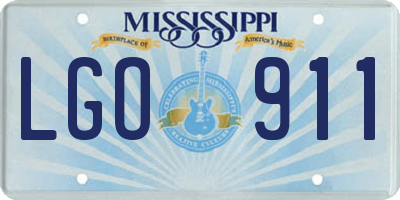 MS license plate LGO911