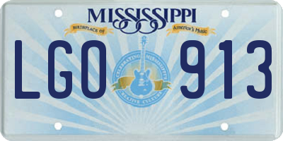 MS license plate LGO913
