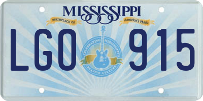 MS license plate LGO915