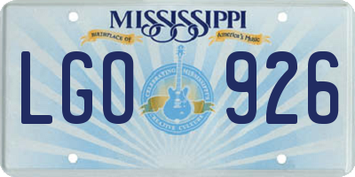 MS license plate LGO926