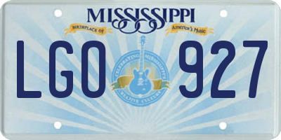 MS license plate LGO927