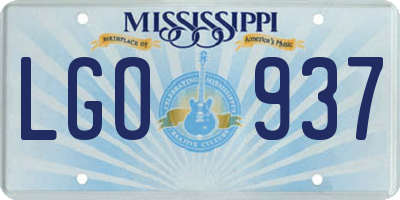 MS license plate LGO937