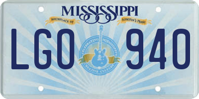 MS license plate LGO940