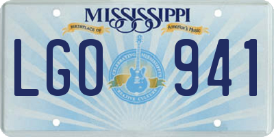MS license plate LGO941