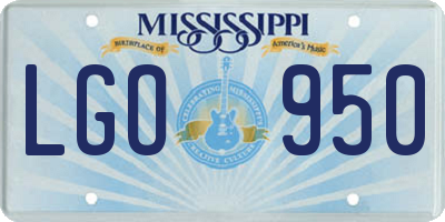 MS license plate LGO950