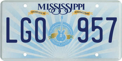 MS license plate LGO957