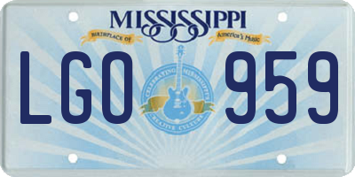 MS license plate LGO959
