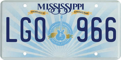 MS license plate LGO966