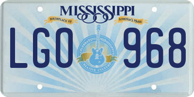 MS license plate LGO968