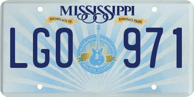 MS license plate LGO971