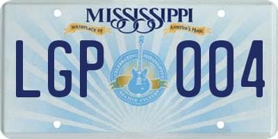 MS license plate LGP004