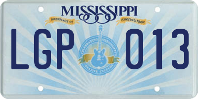 MS license plate LGP013