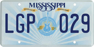 MS license plate LGP029