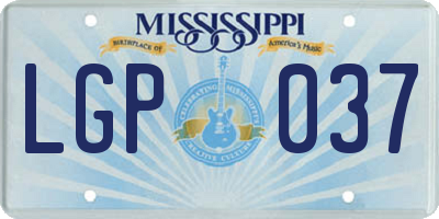 MS license plate LGP037