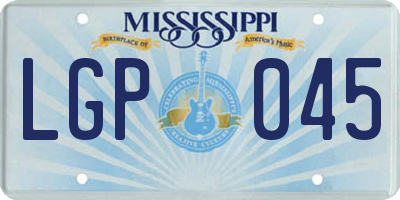 MS license plate LGP045