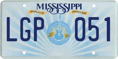MS license plate LGP051