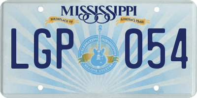 MS license plate LGP054