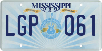 MS license plate LGP061
