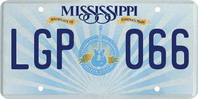 MS license plate LGP066
