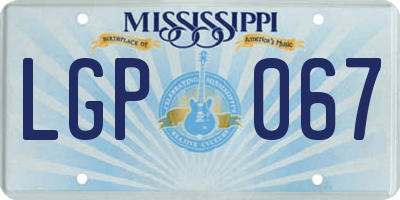 MS license plate LGP067