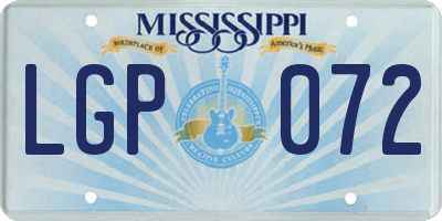 MS license plate LGP072