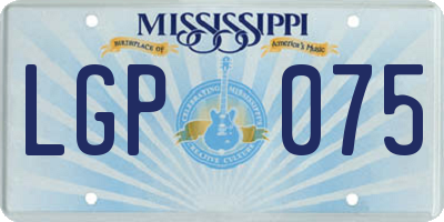 MS license plate LGP075