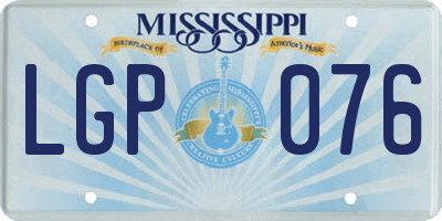 MS license plate LGP076