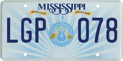 MS license plate LGP078