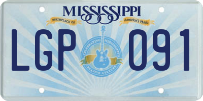 MS license plate LGP091
