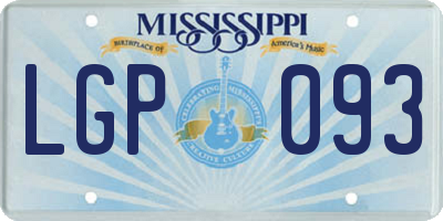 MS license plate LGP093