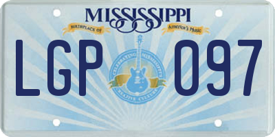 MS license plate LGP097