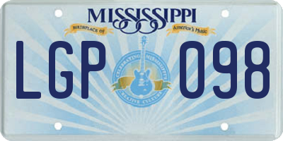 MS license plate LGP098