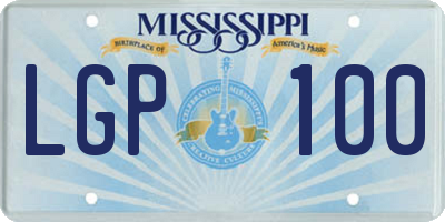 MS license plate LGP100