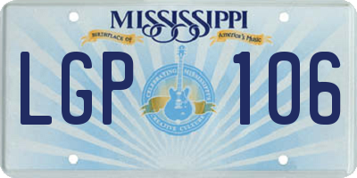 MS license plate LGP106