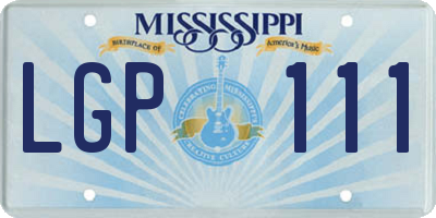 MS license plate LGP111