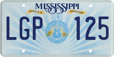 MS license plate LGP125