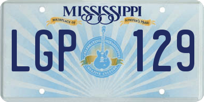 MS license plate LGP129