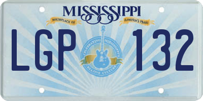 MS license plate LGP132