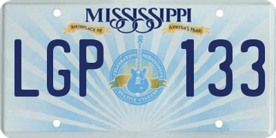 MS license plate LGP133