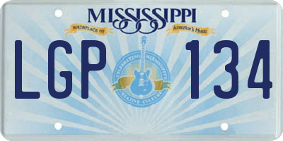 MS license plate LGP134