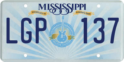 MS license plate LGP137