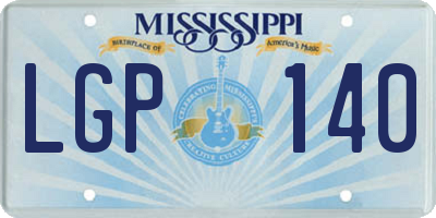 MS license plate LGP140