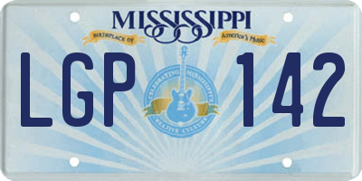 MS license plate LGP142
