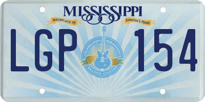 MS license plate LGP154