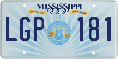 MS license plate LGP181