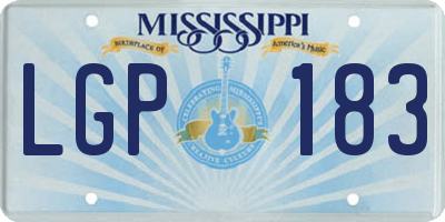 MS license plate LGP183