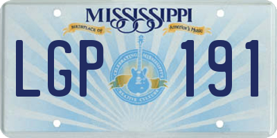 MS license plate LGP191